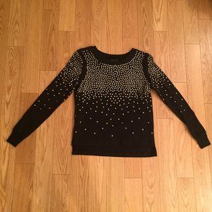 Gold & Silver Studded Long Sleeve Sweater XS